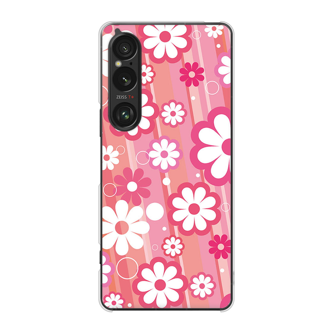 Xperia 1 VI A401SO SoftBank 高画質仕上げ 背面印刷 ハードケース 【751 マーガレット（ピンク系）】