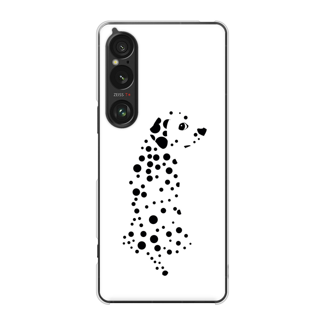 Xperia 1 VI A401SO SoftBank 高画質仕上げ 背面印刷 ハードケース 【1038 振り向くダルメシアン（WH）】