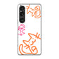 Xperia 1 VI A401SO SoftBank 高画質仕上げ 背面印刷 ハードケース 【1098 手まねきする3匹のネコ】