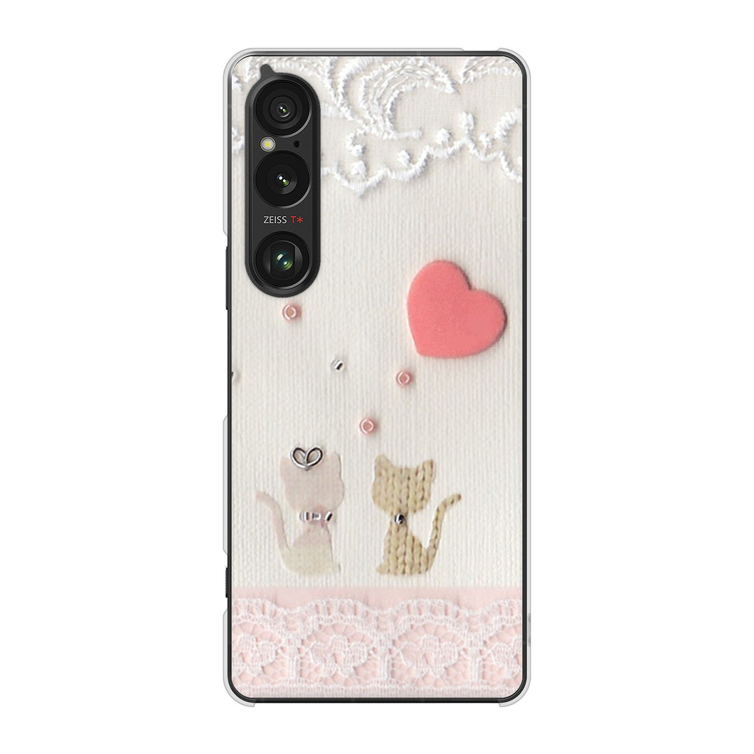 Xperia 1 VI A401SO SoftBank 高画質仕上げ 背面印刷 ハードケースクラフト写真ネコ