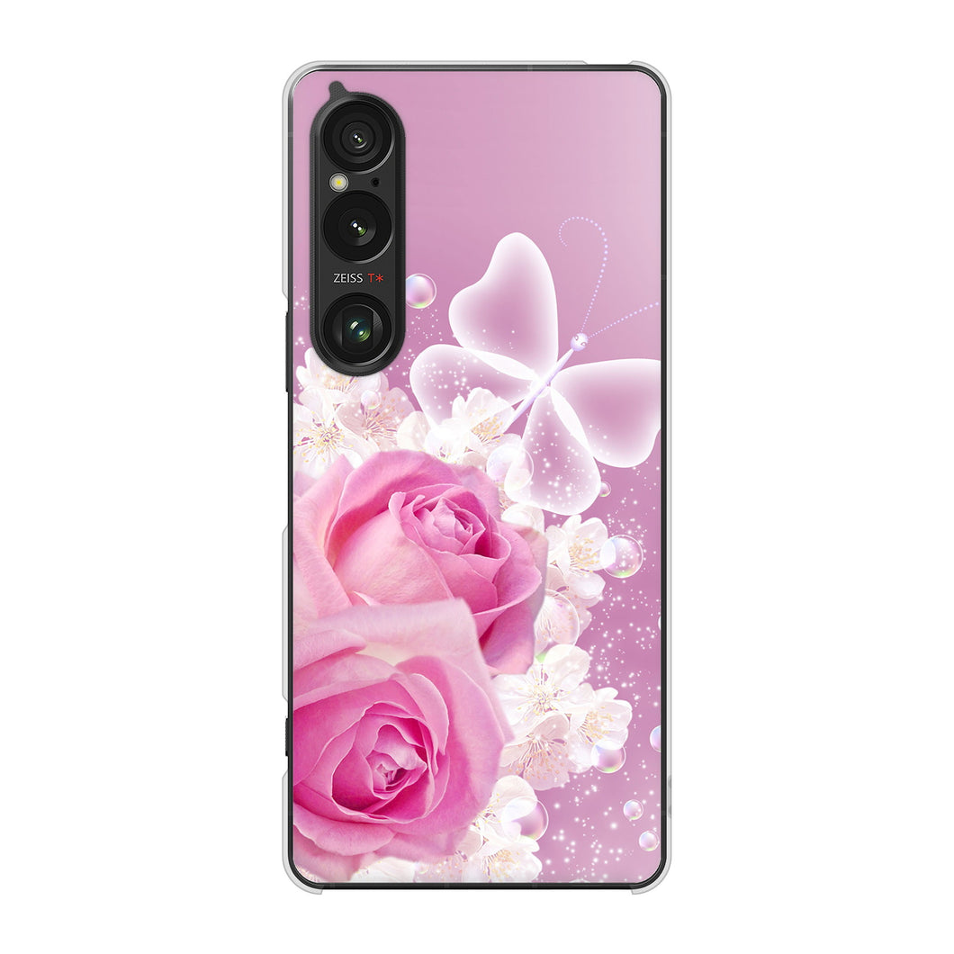 Xperia 1 VI A401SO SoftBank 高画質仕上げ 背面印刷 ハードケースロマンチックなバラ