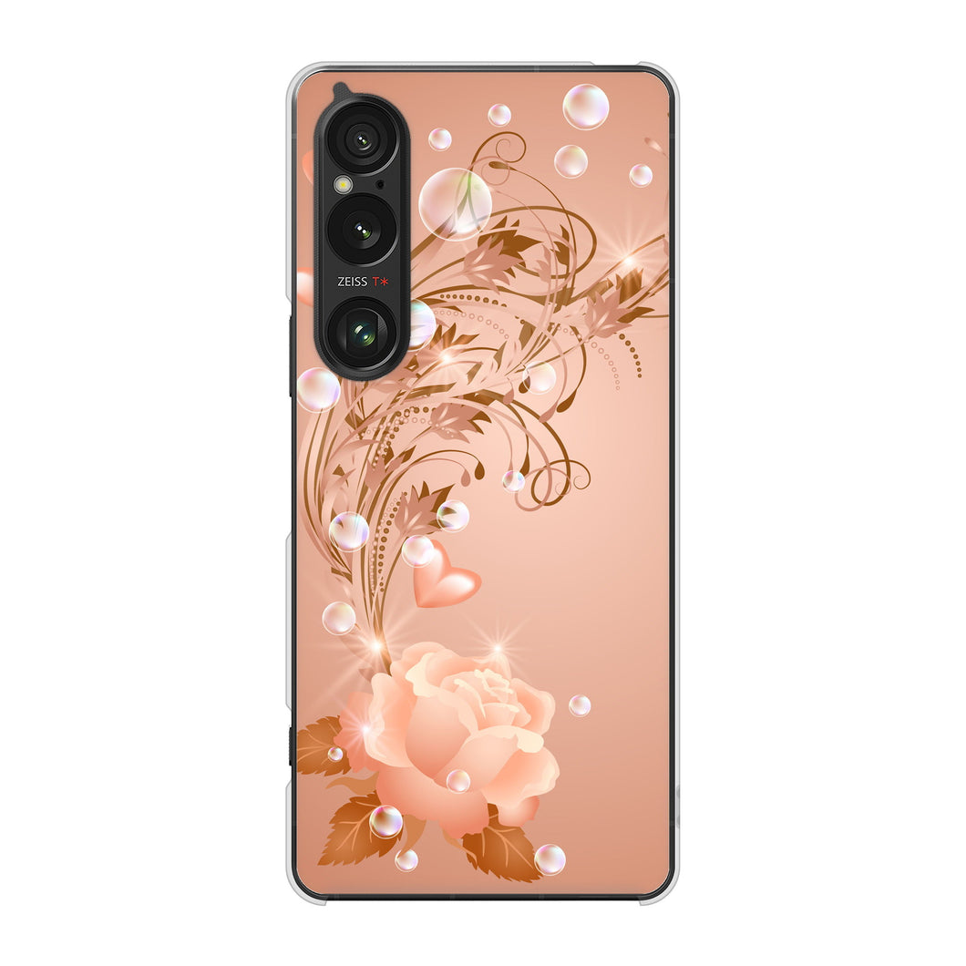 Xperia 1 VI A401SO SoftBank 高画質仕上げ 背面印刷 ハードケースロマンチックなバラ