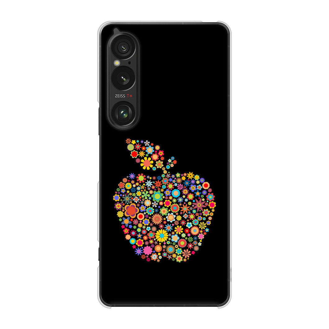 Xperia 1 VI A401SO SoftBank 高画質仕上げ 背面印刷 ハードケース 【1195 カラフルアップル】