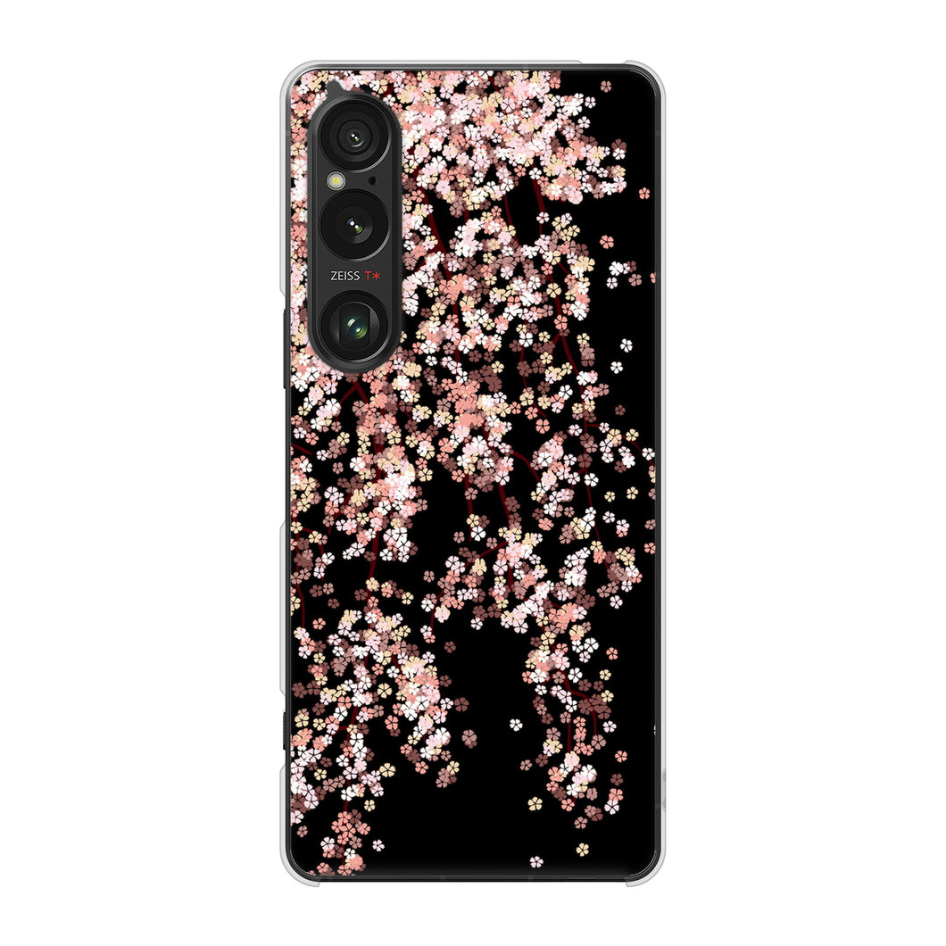 Xperia 1 VI A401SO SoftBank 高画質仕上げ 背面印刷 ハードケース 【1244 しだれ桜】