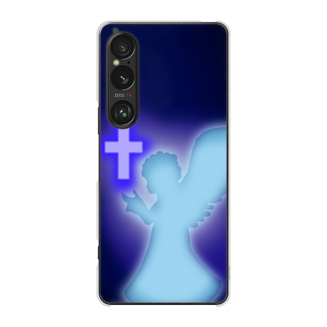 Xperia 1 VI A401SO SoftBank 高画質仕上げ 背面印刷 ハードケース 【1249 祈りを捧げる天使】