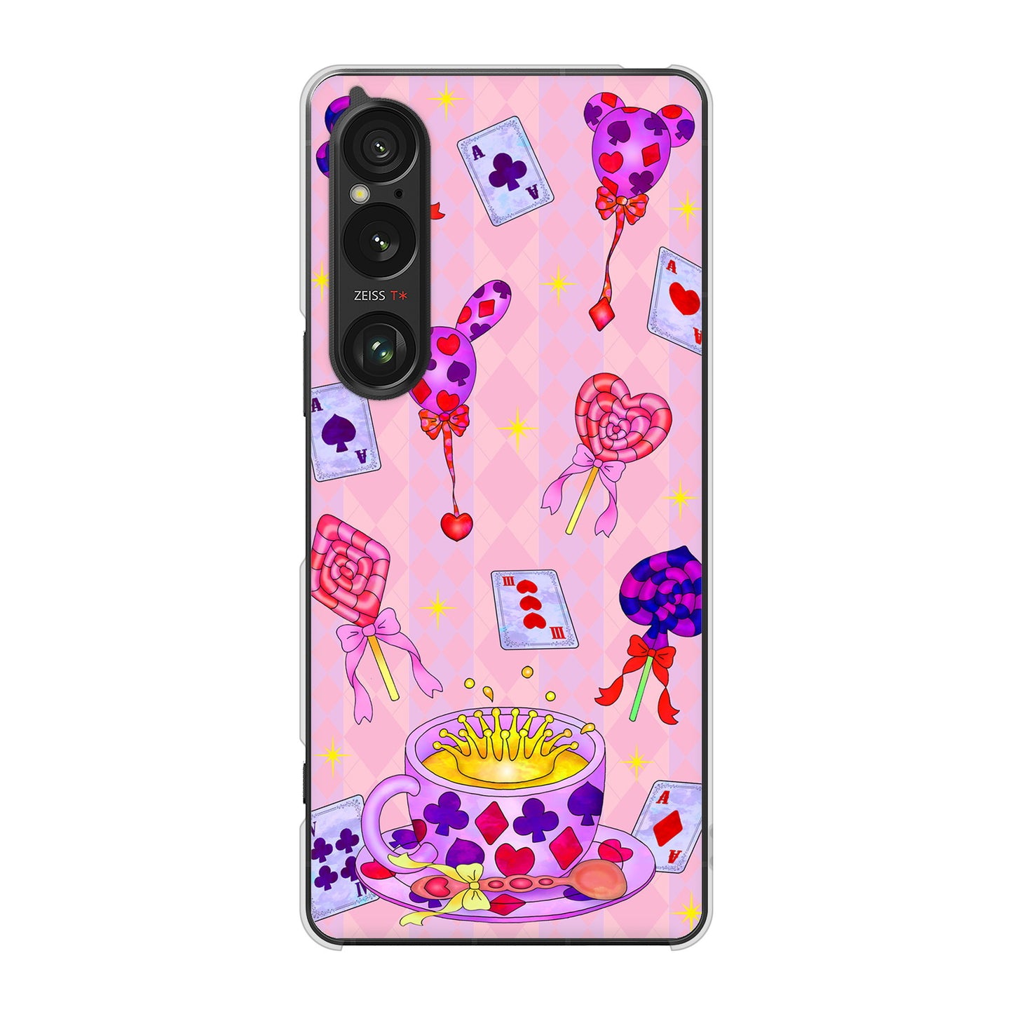 Xperia 1 VI A401SO SoftBank 高画質仕上げ 背面印刷 ハードケースむかいあぐる トランプティー
