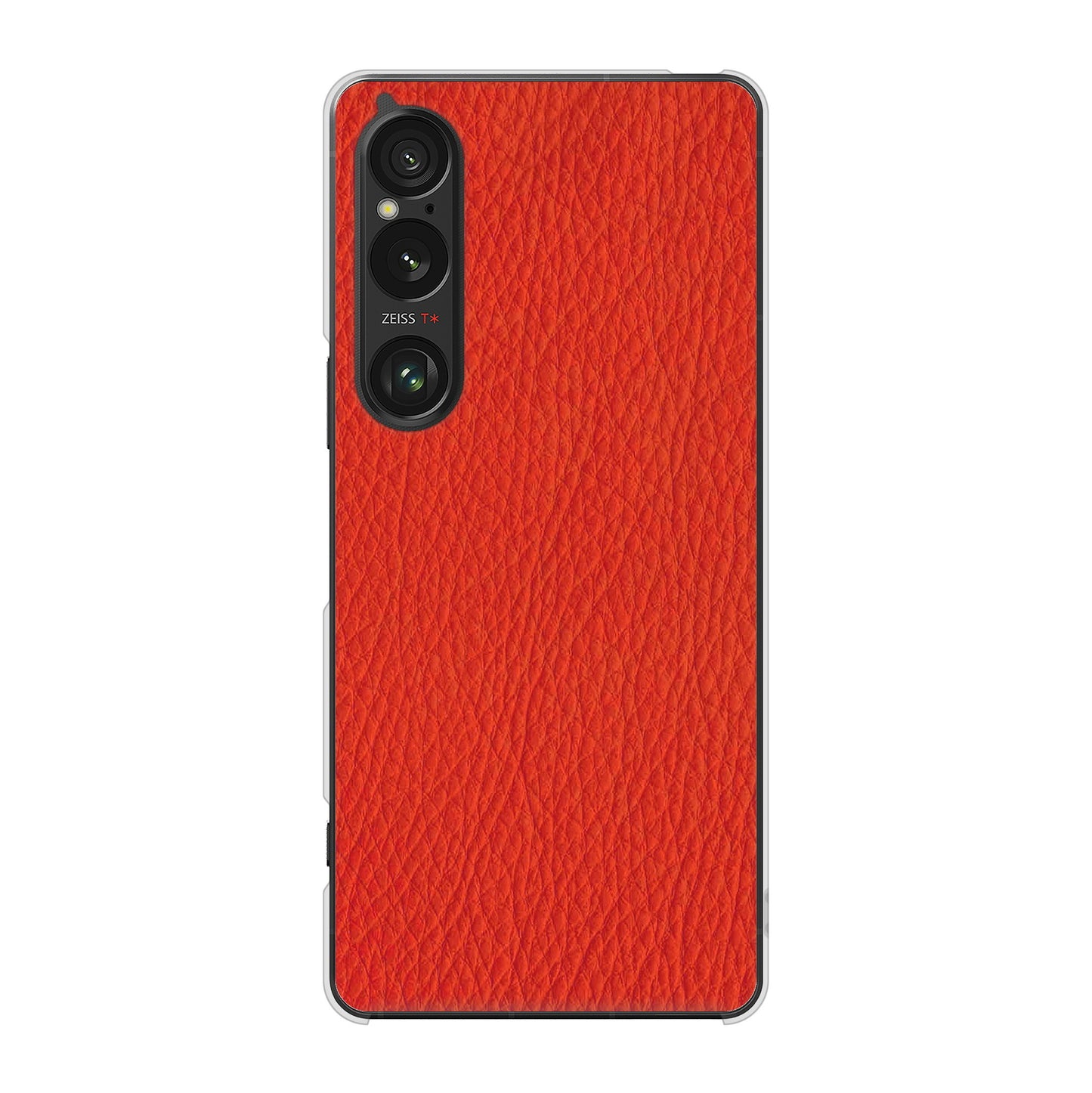 Xperia 1 VI A401SO SoftBank 高画質仕上げ 背面印刷 ハードケース 【EK852 レザー風レッド】
