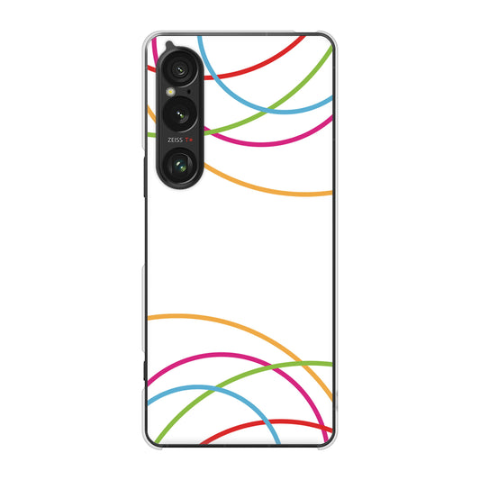 Xperia 1 VI A401SO SoftBank 高画質仕上げ 背面印刷 ハードケース 【IB912 重なり合う曲線】