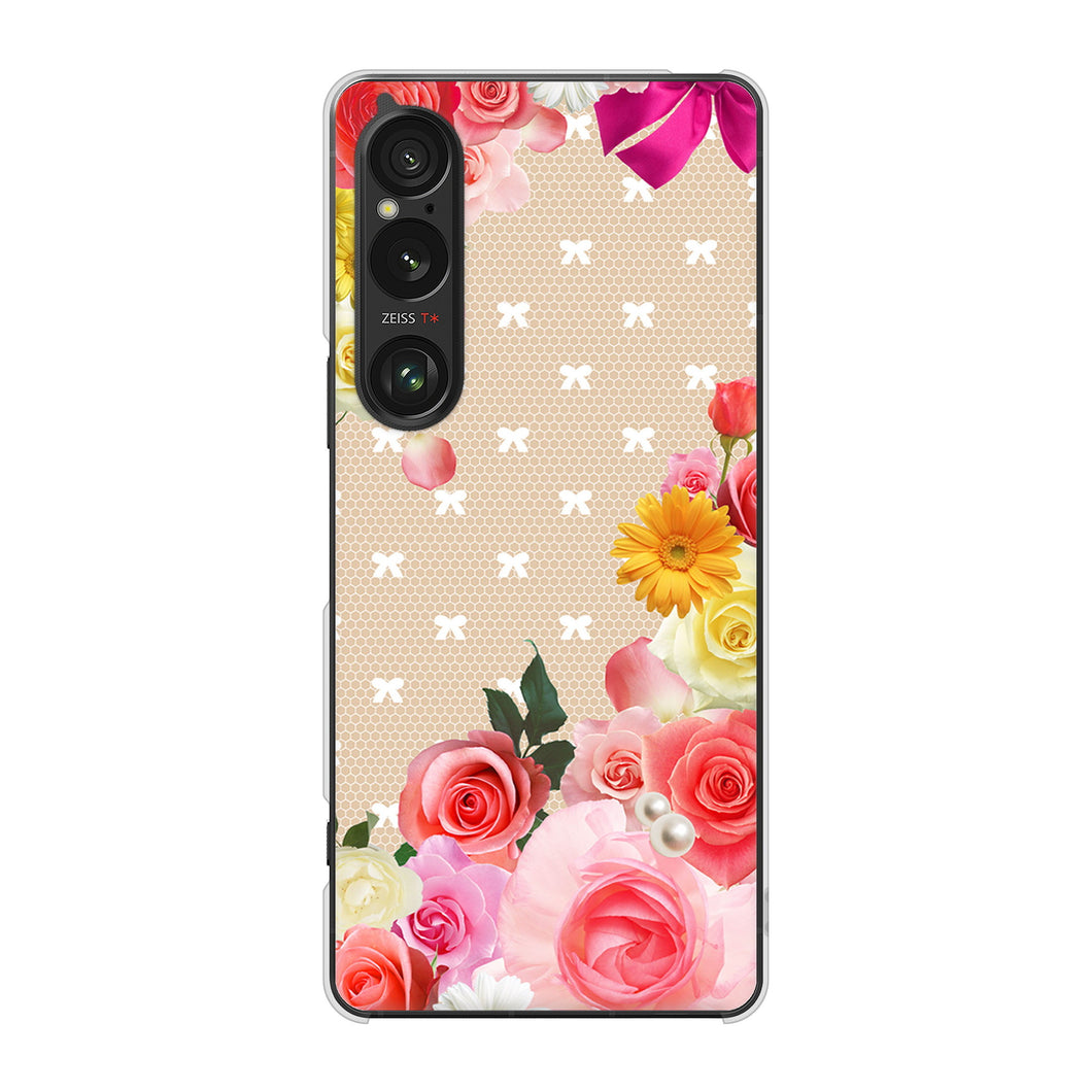 Xperia 1 VI A401SO SoftBank 高画質仕上げ 背面印刷 ハードケースロマンチックなバラ