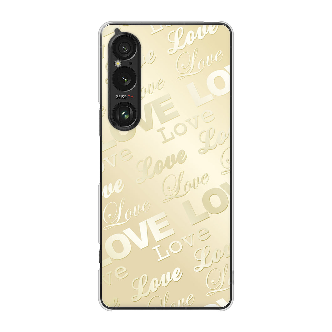 Xperia 1 VI A401SO SoftBank 高画質仕上げ 背面印刷 ハードケースエンボス風LOVEリンク