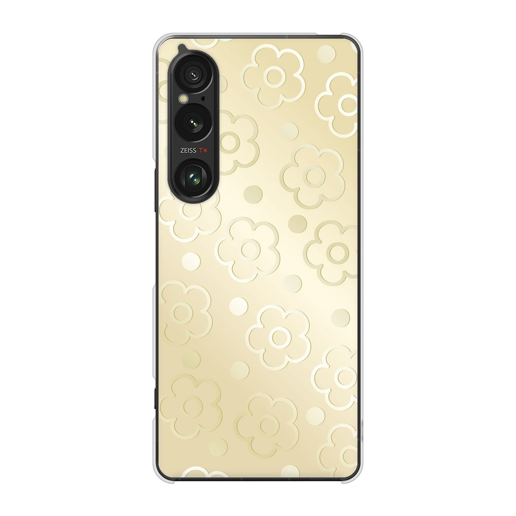 Xperia 1 VI A401SO SoftBank 高画質仕上げ 背面印刷 ハードケースエンボス風デイジーシンプル