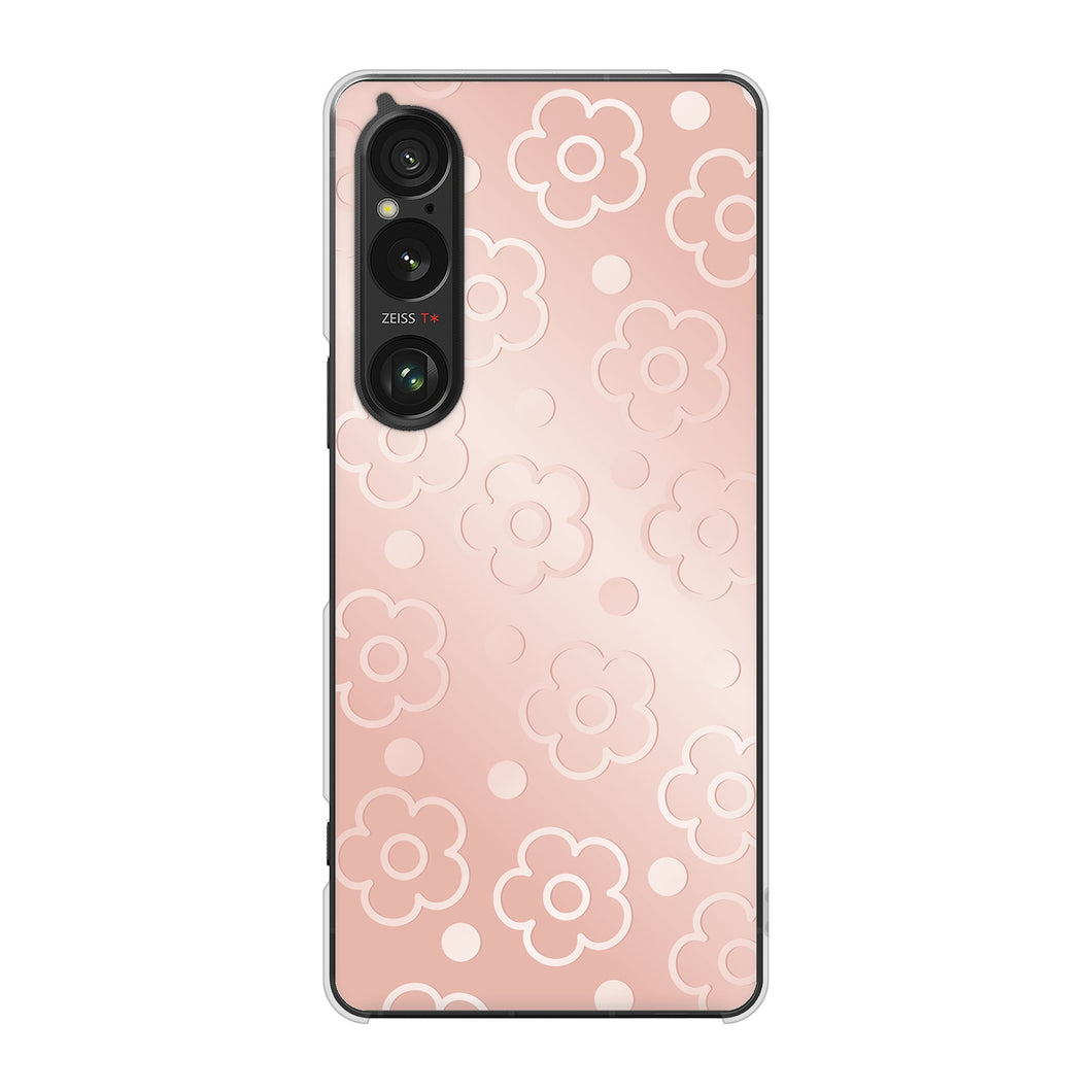 Xperia 1 VI A401SO SoftBank 高画質仕上げ 背面印刷 ハードケースエンボス風デイジーシンプル