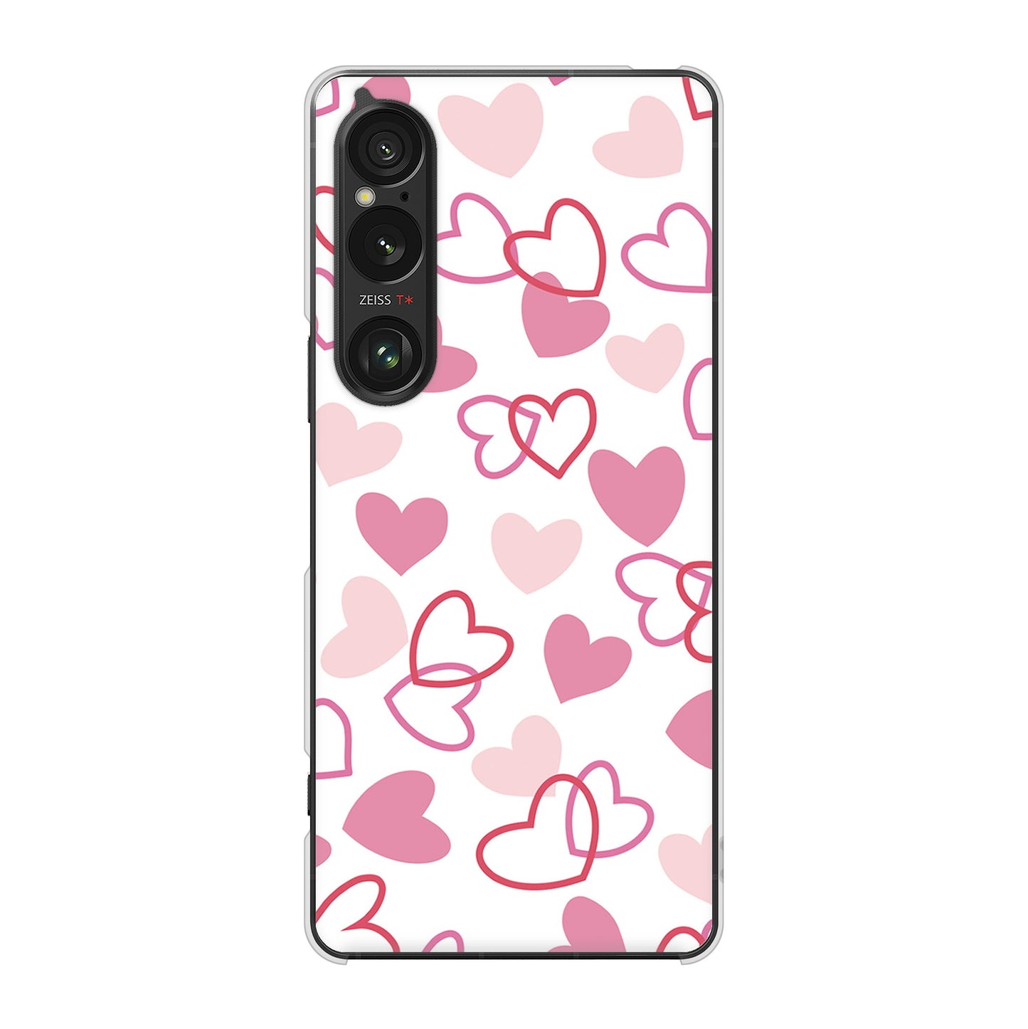 Xperia 1 VI A401SO SoftBank 高画質仕上げ 背面印刷 ハードケースハートがいっぱい
