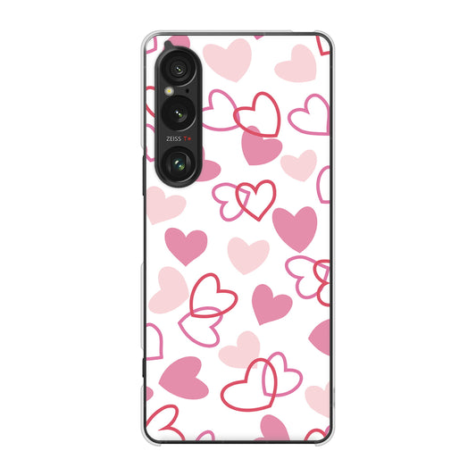 Xperia 1 VI A401SO SoftBank 高画質仕上げ 背面印刷 ハードケースハートがいっぱい
