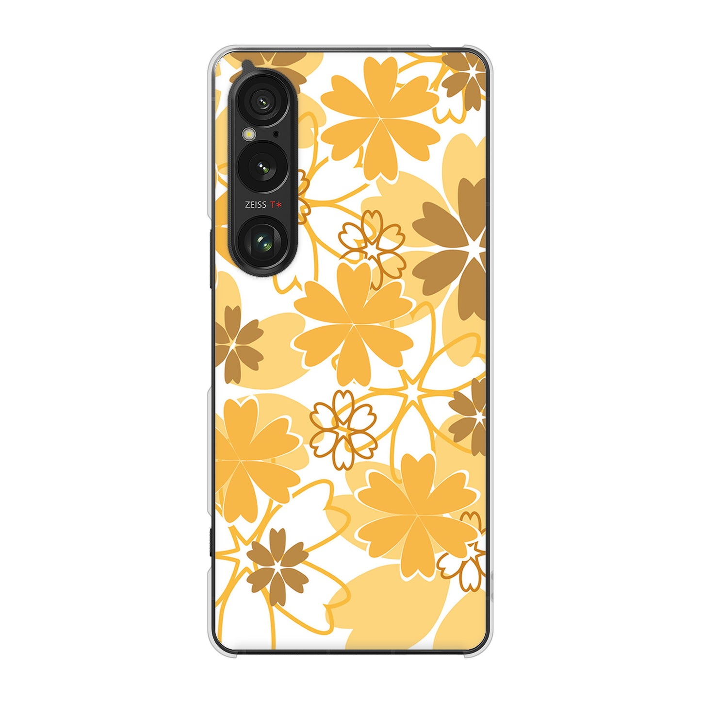 Xperia 1 VI A401SO SoftBank 高画質仕上げ 背面印刷 ハードケース重なり合う花