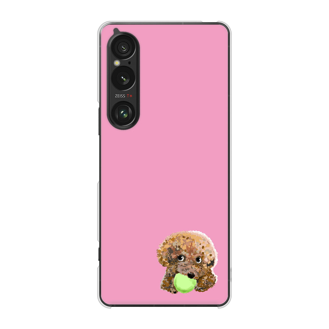 Xperia 1 VI A401SO SoftBank 高画質仕上げ 背面印刷 ハードケーストイプードル＆ボール
