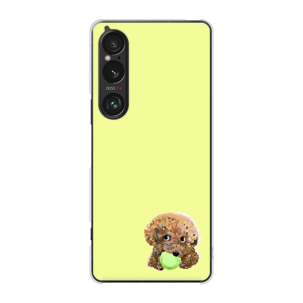 Xperia 1 VI A401SO SoftBank 高画質仕上げ 背面印刷 ハードケーストイプードル＆ボール