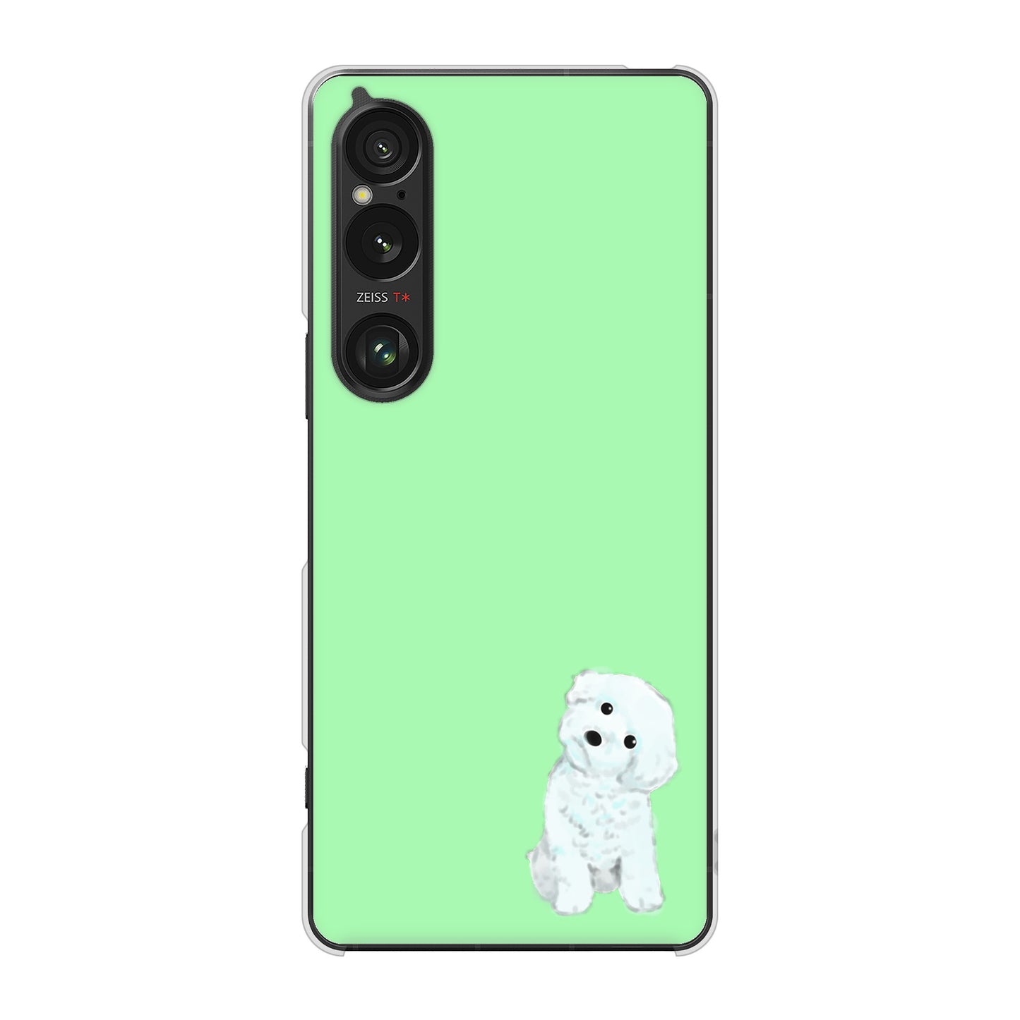 Xperia 1 VI A401SO SoftBank 高画質仕上げ 背面印刷 ハードケーストイプードルホワイト