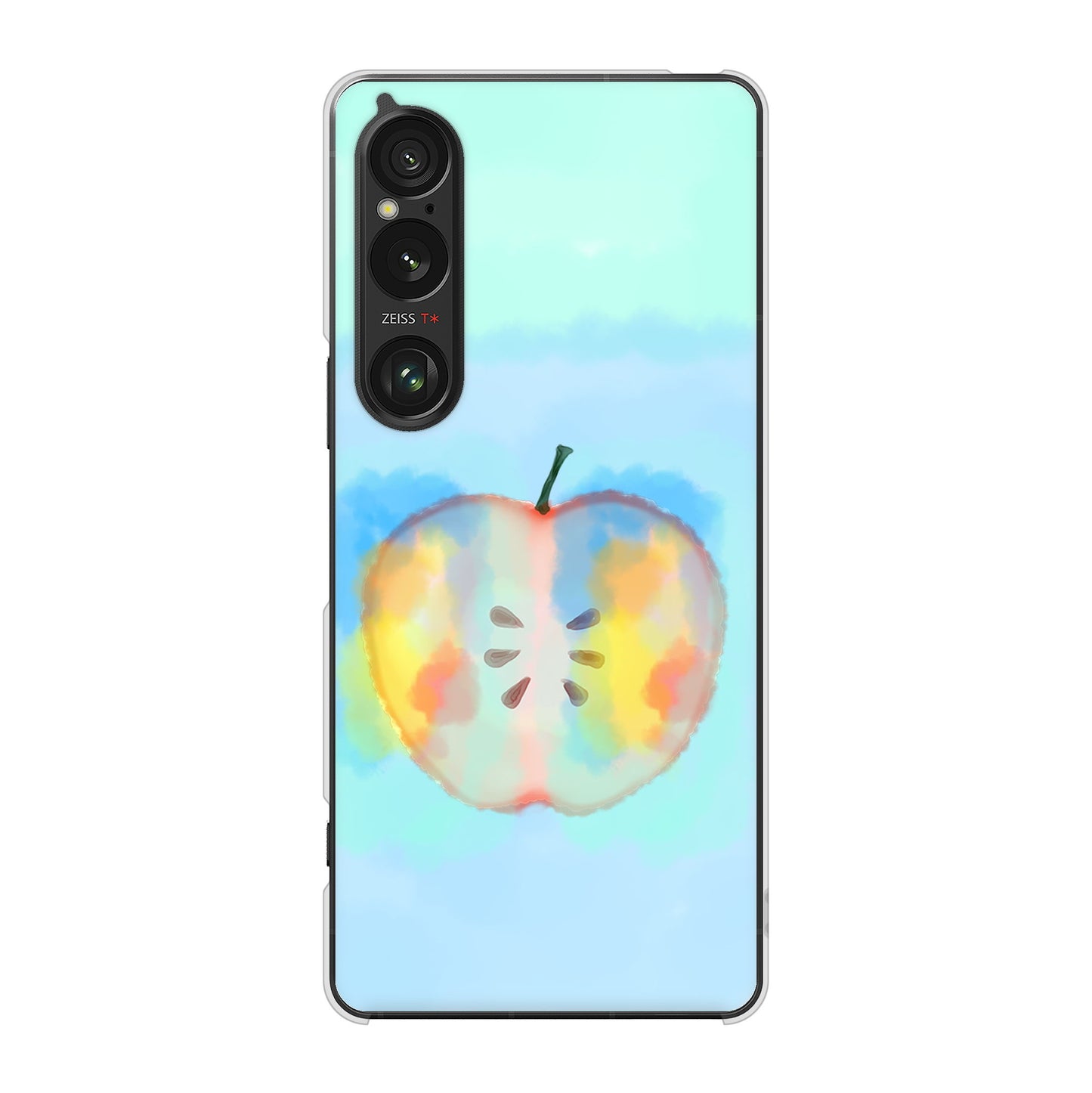 Xperia 1 VI A401SO SoftBank 高画質仕上げ 背面印刷 ハードケース 【YJ181 りんご 水彩181】
