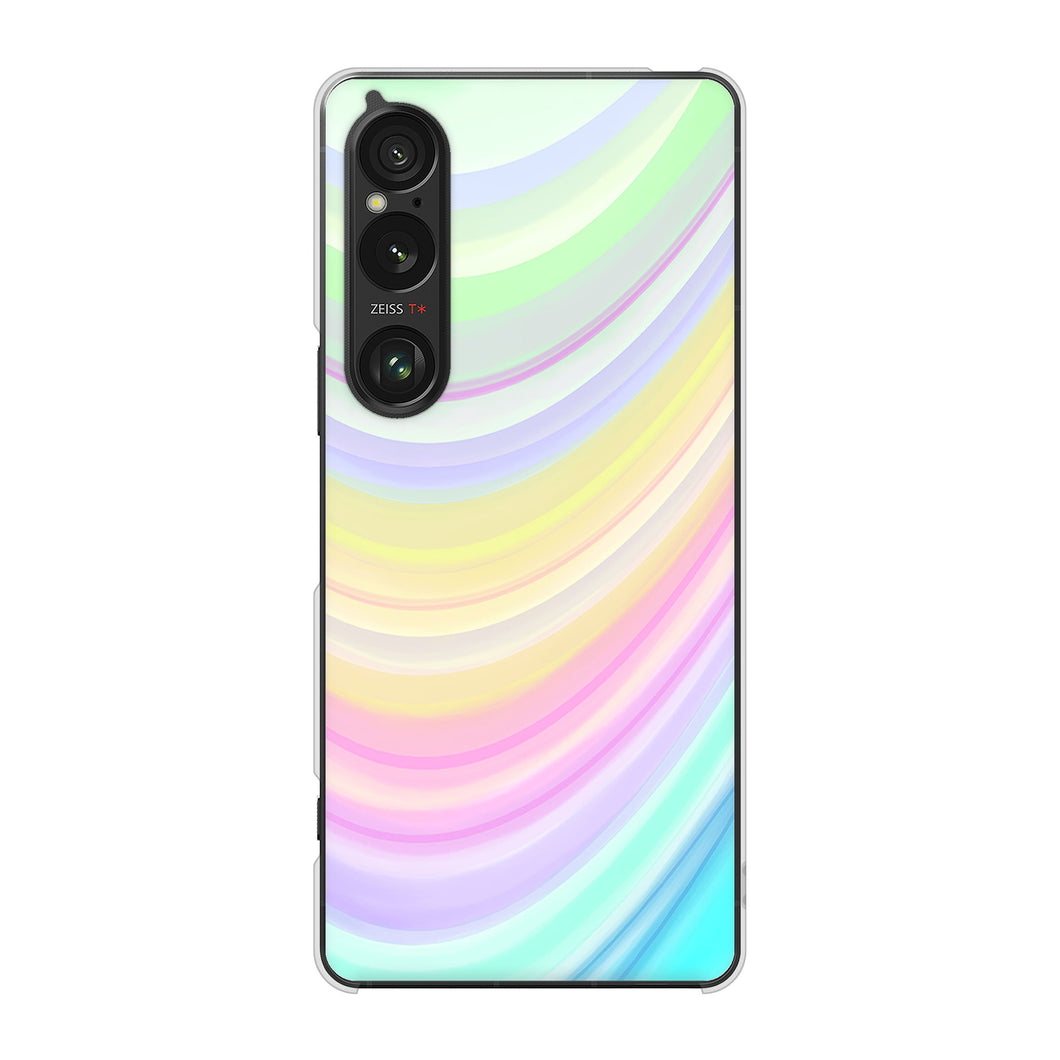 Xperia 1 VI A401SO SoftBank 高画質仕上げ 背面印刷 ハードケースレインボー