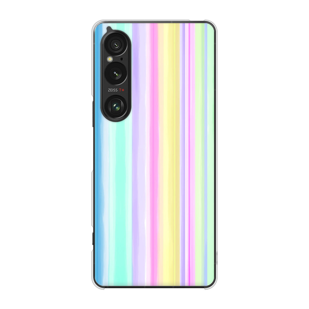 Xperia 1 VI A401SO SoftBank 高画質仕上げ 背面印刷 ハードケースレインボー