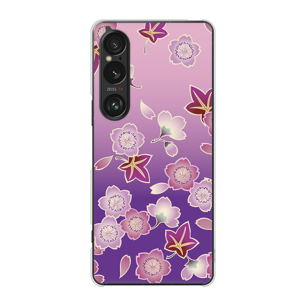 Xperia 1 VI A401SO SoftBank 高画質仕上げ 背面印刷 ハードケース和花柄