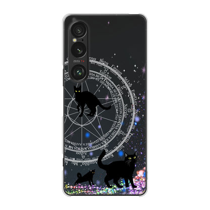 Xperia 1 VI A401SO SoftBank 高画質仕上げ 背面印刷 ハードケース魔法陣猫