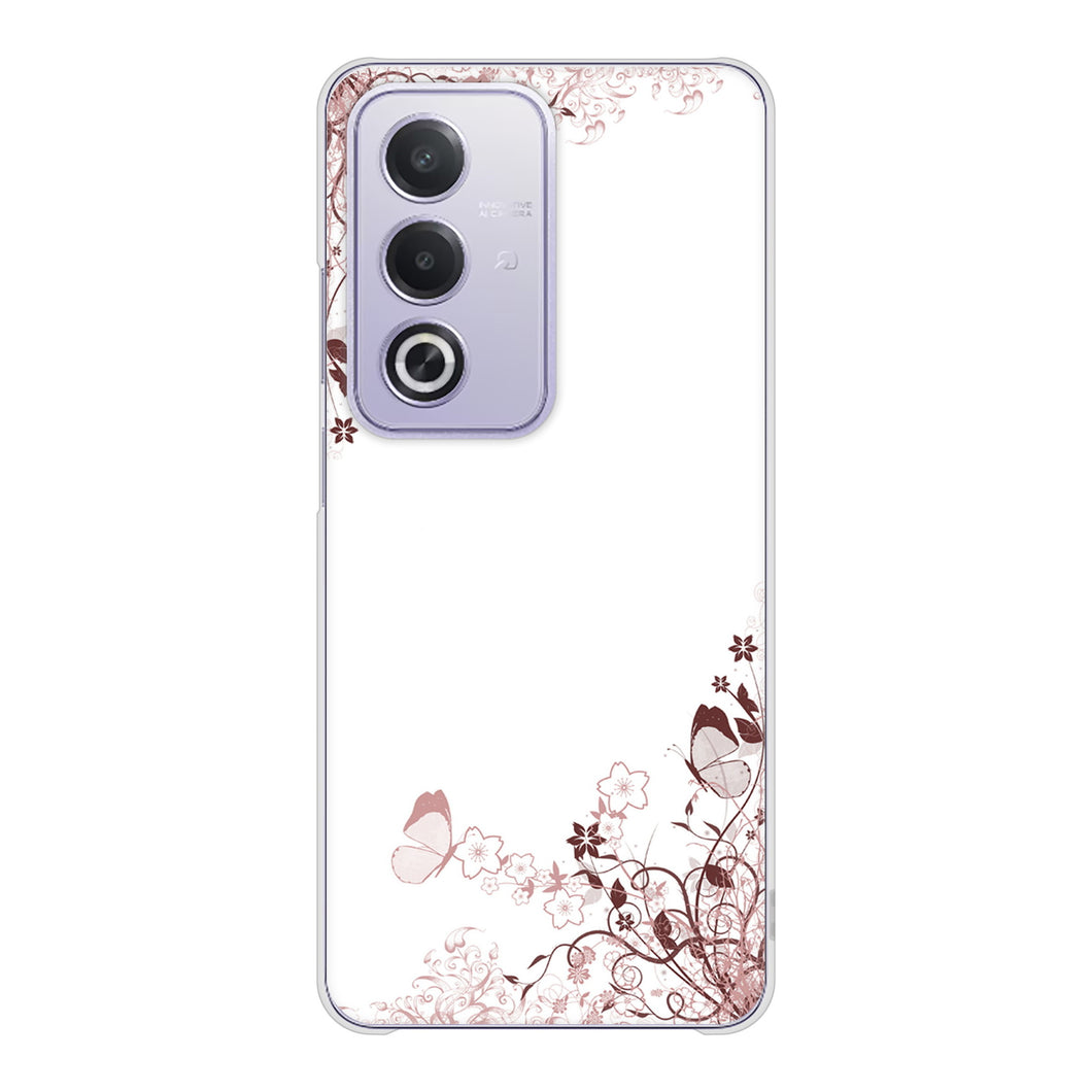 OPPO A3 5G A402OP Y!mobile 高画質仕上げ 背面印刷 ハードケースバタフライ