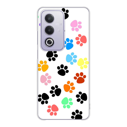 OPPO A3 5G A402OP Y!mobile 高画質仕上げ 背面印刷 ハードケース 【1108 あしあとカラフル】