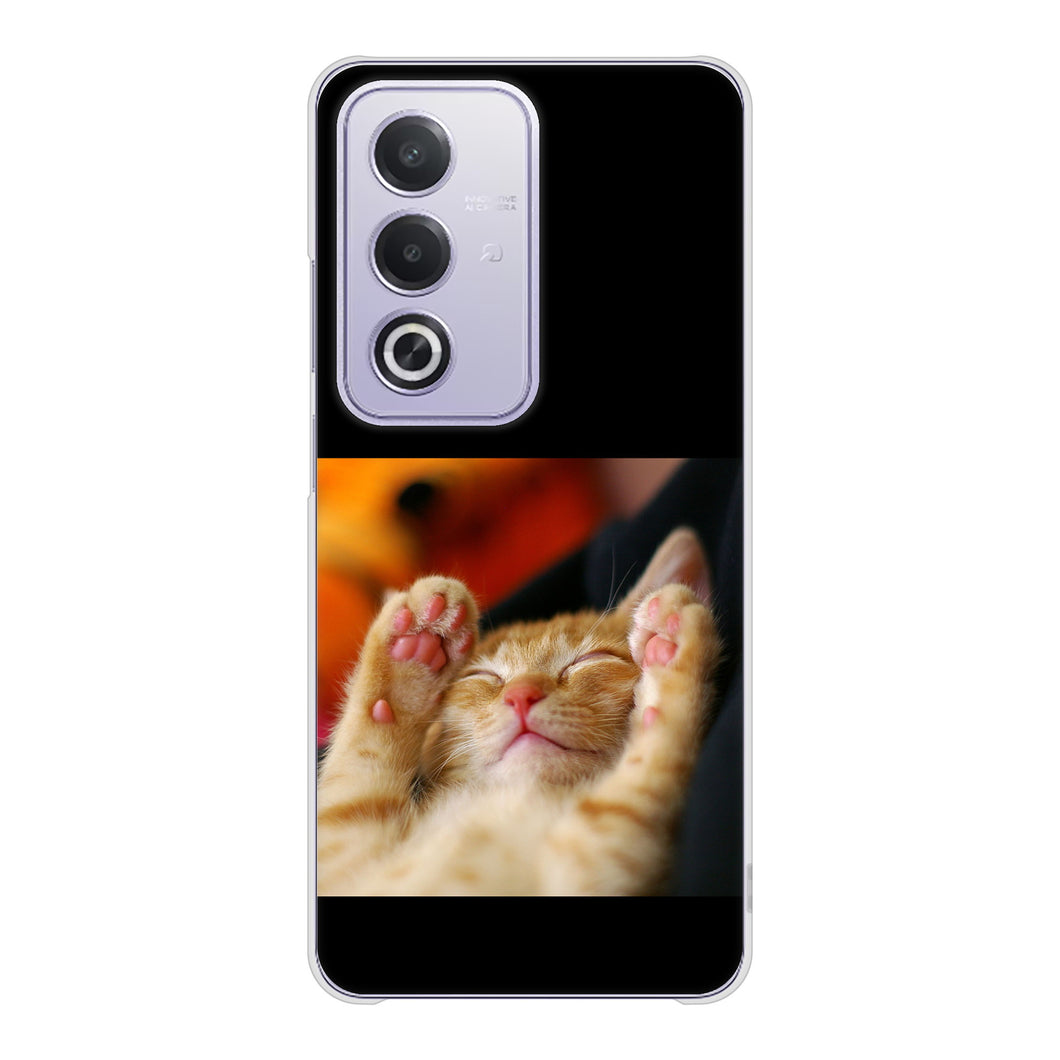 OPPO A3 5G A402OP Y!mobile 高画質仕上げ 背面印刷 ハードケース 【VA804 爆睡するネコ】