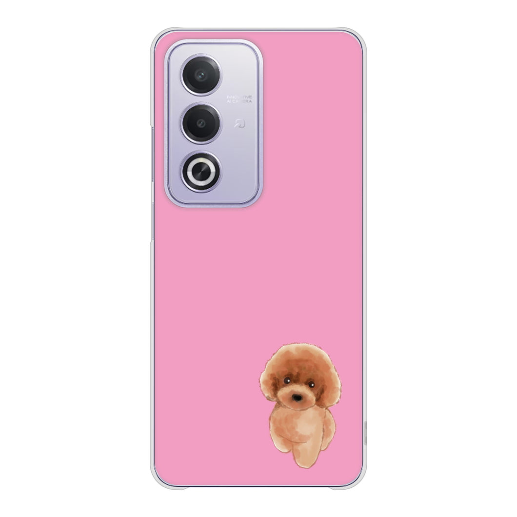 OPPO A3 5G A402OP Y!mobile 高画質仕上げ 背面印刷 ハードケーストイプードルレッド
