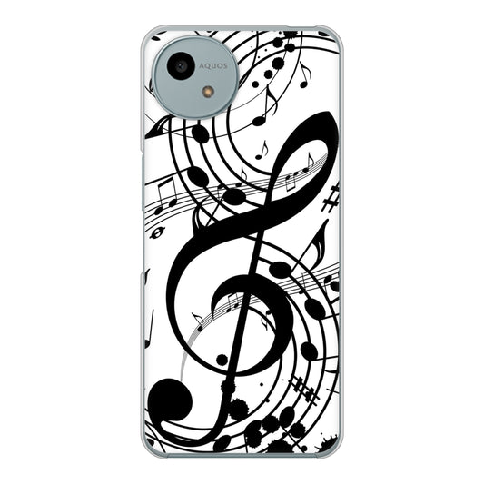 AQUOS wish4 A402SH Y!mobile 高画質仕上げ 背面印刷 ハードケース音符