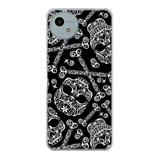 AQUOS wish4 A402SH Y!mobile 高画質仕上げ 背面印刷 ハードケース 【363 ドクロの刺青】