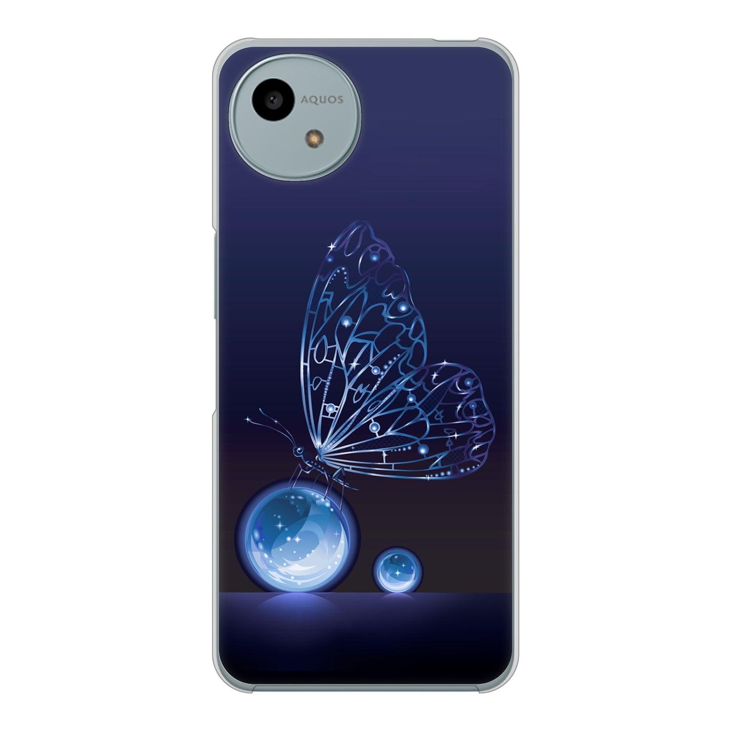 AQUOS wish4 A402SH Y!mobile 高画質仕上げ 背面印刷 ハードケースバタフライ