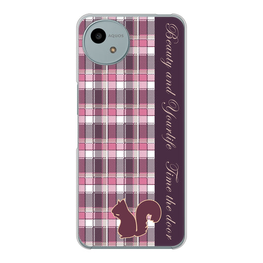 AQUOS wish4 A402SH Y!mobile 高画質仕上げ 背面印刷 ハードケースピンクチェック