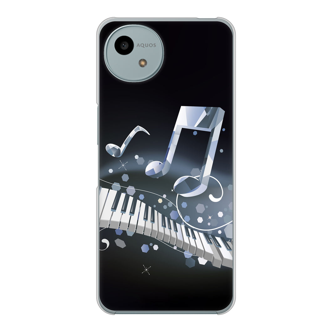 AQUOS wish4 A402SH Y!mobile 高画質仕上げ 背面印刷 ハードケース音符