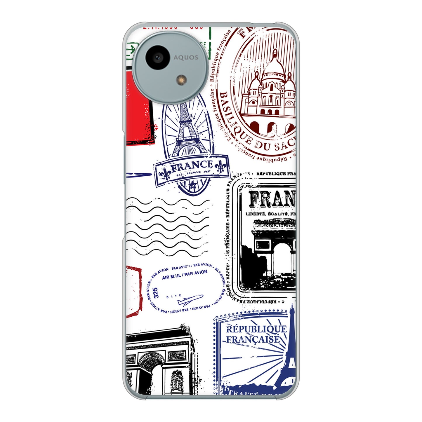 AQUOS wish4 A402SH Y!mobile 高画質仕上げ 背面印刷 ハードケースLOVE フランス