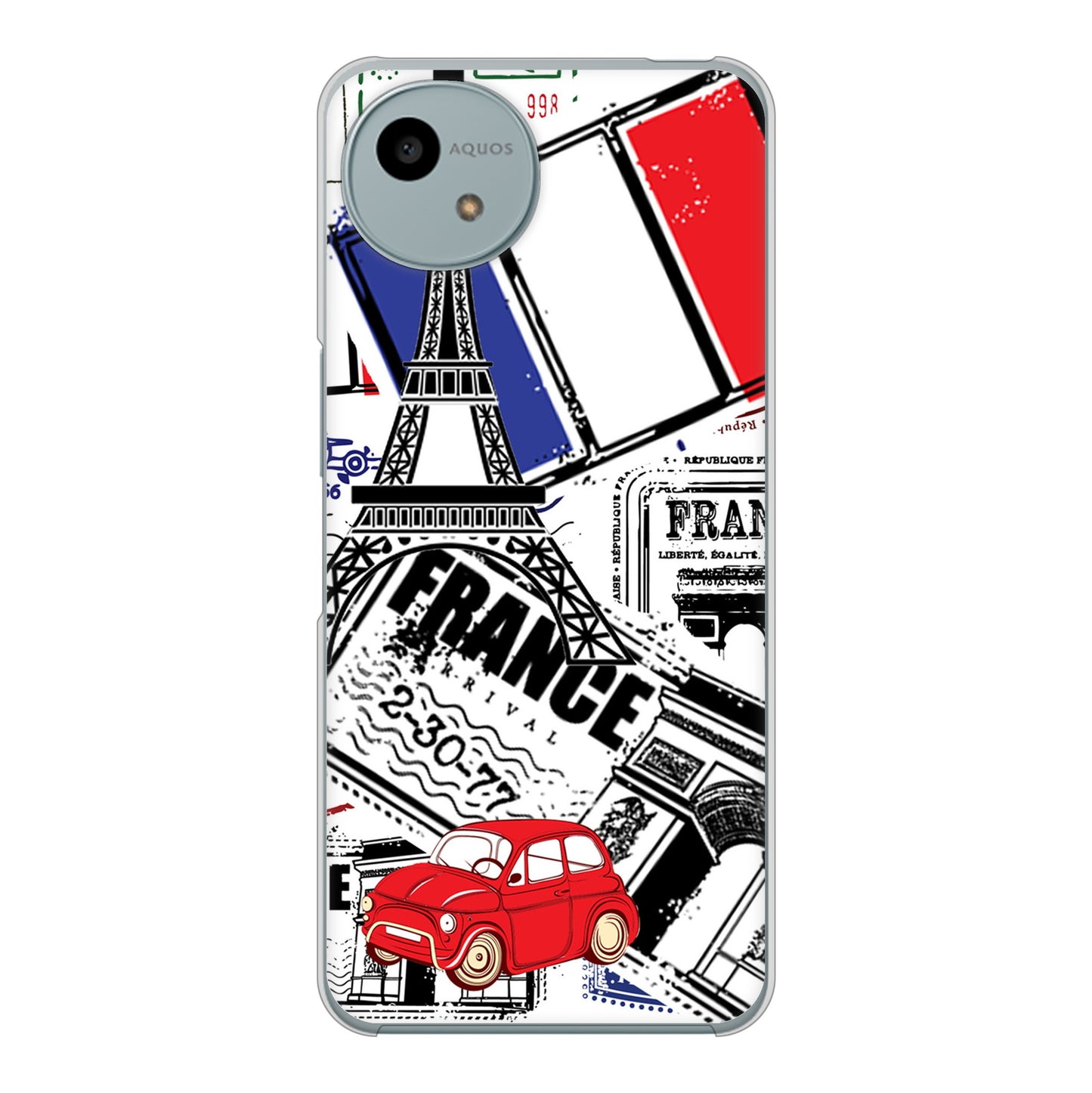 AQUOS wish4 A402SH Y!mobile 高画質仕上げ 背面印刷 ハードケースLOVE フランス