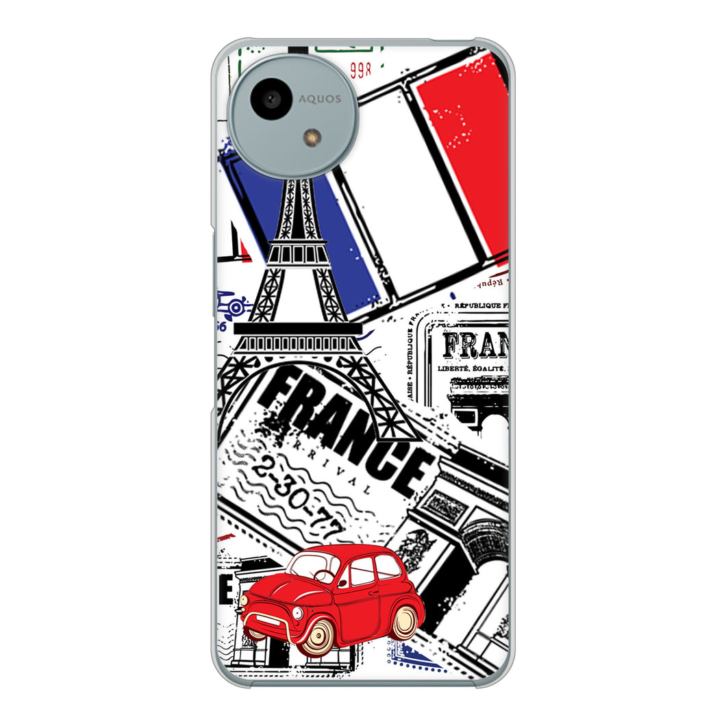 AQUOS wish4 A402SH Y!mobile 高画質仕上げ 背面印刷 ハードケースLOVE フランス