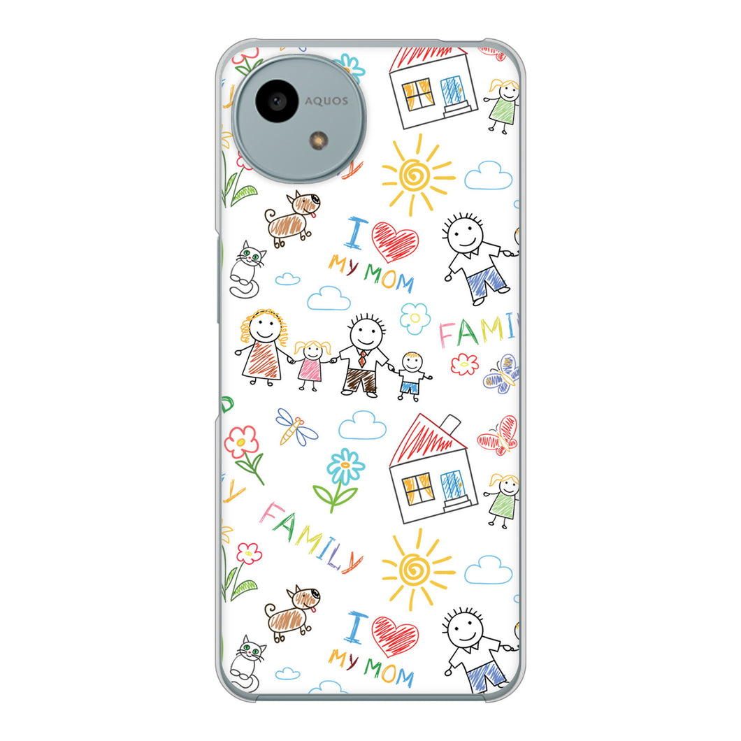 AQUOS wish4 A402SH Y!mobile 高画質仕上げ 背面印刷 ハードケースカップル＆ファミリー