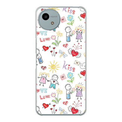 AQUOS wish4 A402SH Y!mobile 高画質仕上げ 背面印刷 ハードケースカップル＆ファミリー