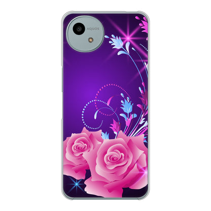 AQUOS wish4 A402SH Y!mobile 高画質仕上げ 背面印刷 ハードケースロマンチックなバラ