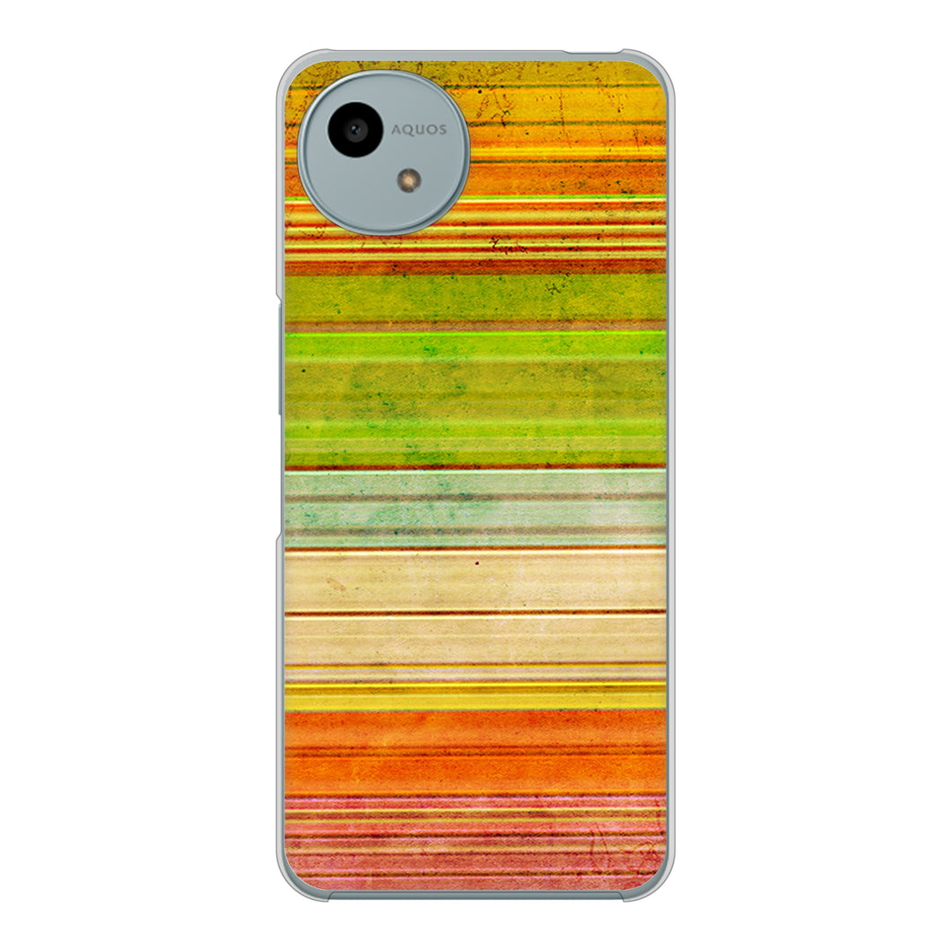 AQUOS wish4 A402SH Y!mobile 高画質仕上げ 背面印刷 ハードケース 【1324 ビンテージボーダー（色彩）】
