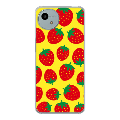 AQUOS wish4 A402SH Y!mobile 高画質仕上げ 背面印刷 ハードケース小さいイチゴ模様