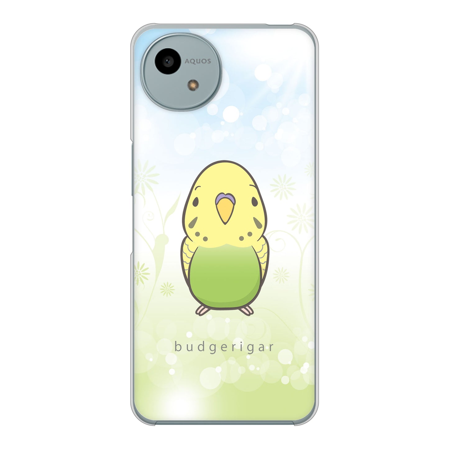AQUOS wish4 A402SH Y!mobile 高画質仕上げ 背面印刷 ハードケースセキセイインコ
