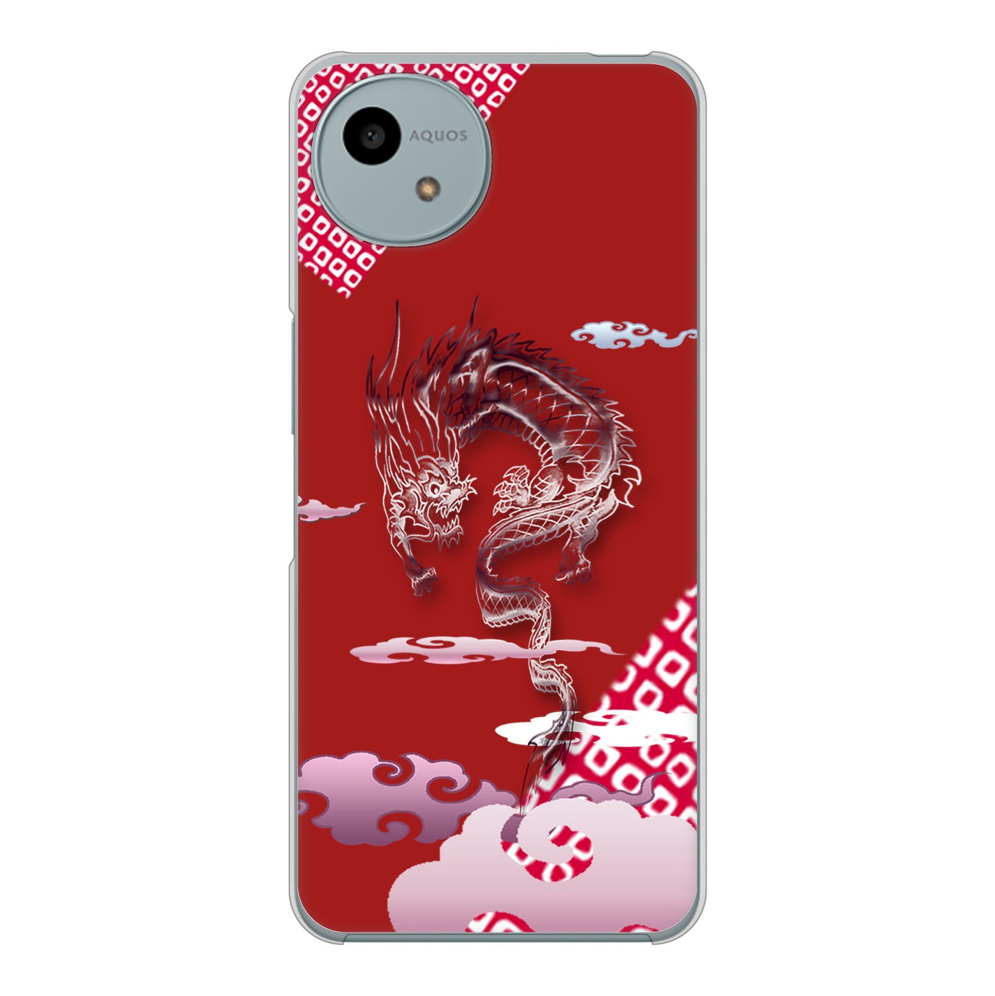 AQUOS wish4 A402SH Y!mobile 高画質仕上げ 背面印刷 ハードケース雲竜