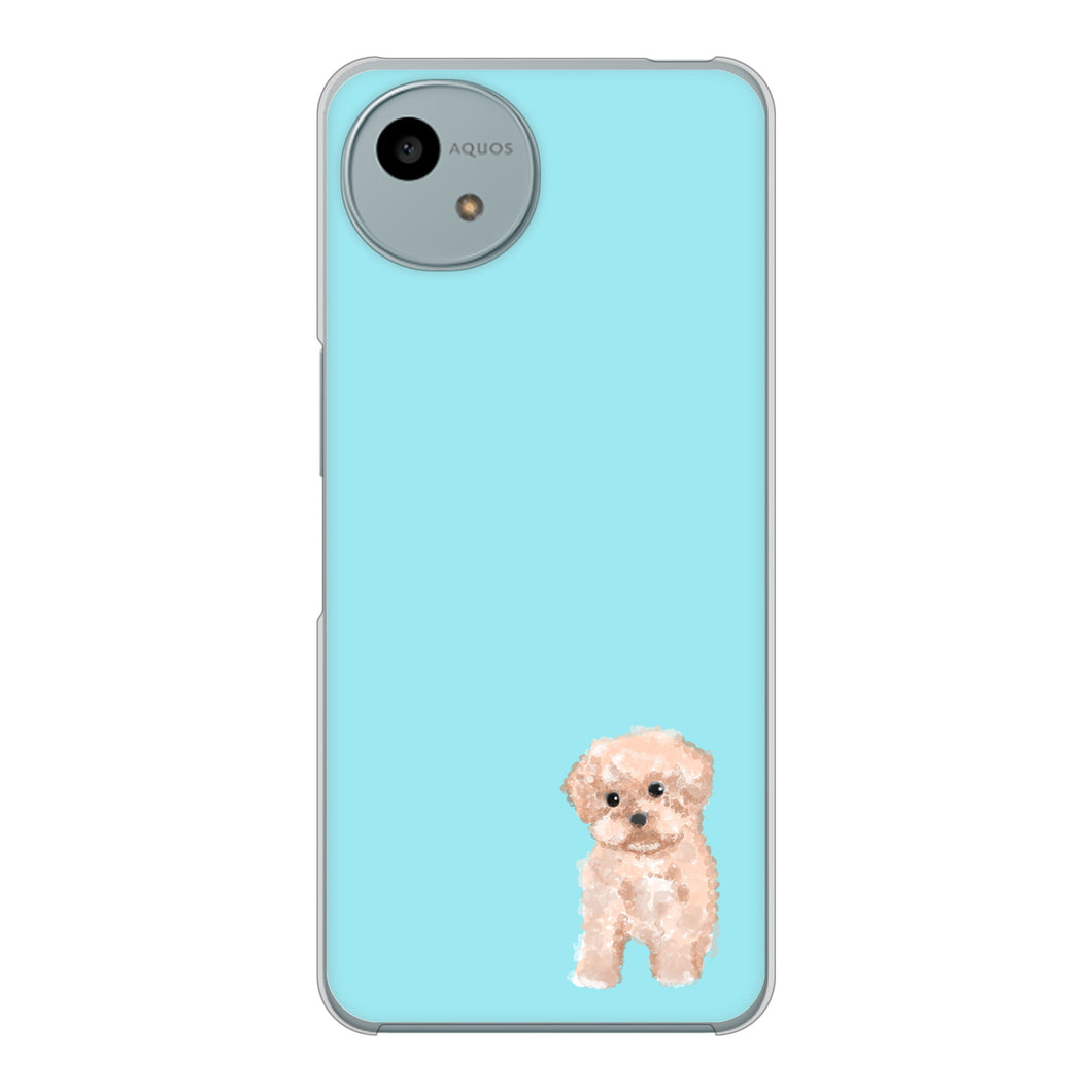 AQUOS wish4 A402SH Y!mobile 高画質仕上げ 背面印刷 ハードケーストイプードルアプリコット