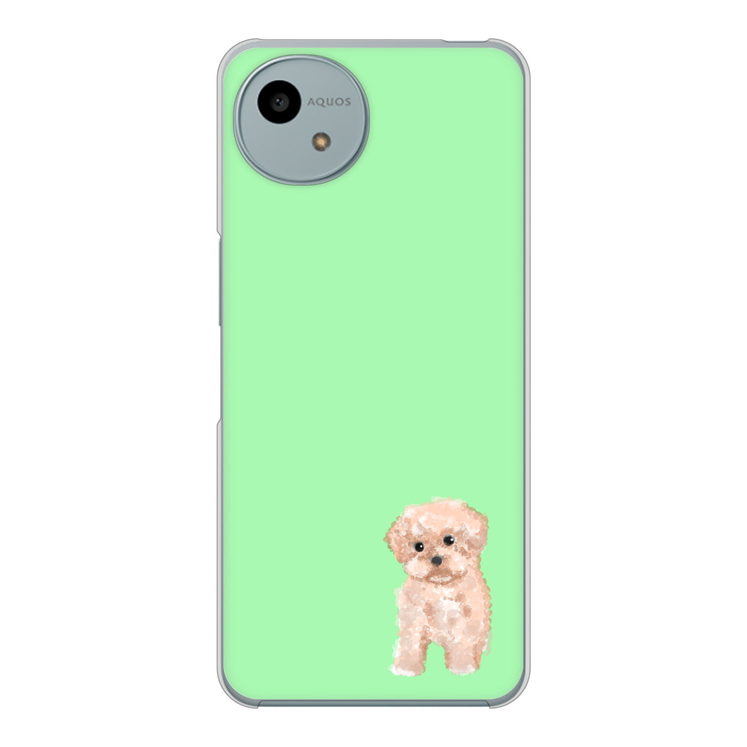 AQUOS wish4 A402SH Y!mobile 高画質仕上げ 背面印刷 ハードケーストイプードルアプリコット