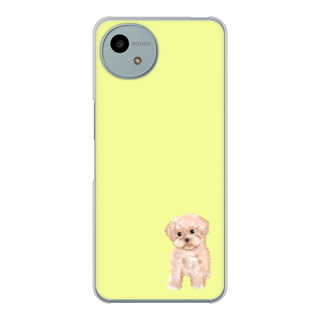 AQUOS wish4 A402SH Y!mobile 高画質仕上げ 背面印刷 ハードケーストイプードルアプリコット