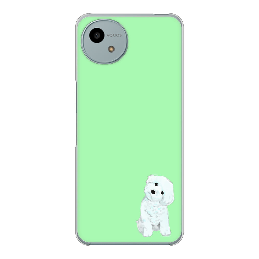 AQUOS wish4 A402SH Y!mobile 高画質仕上げ 背面印刷 ハードケーストイプードルホワイト